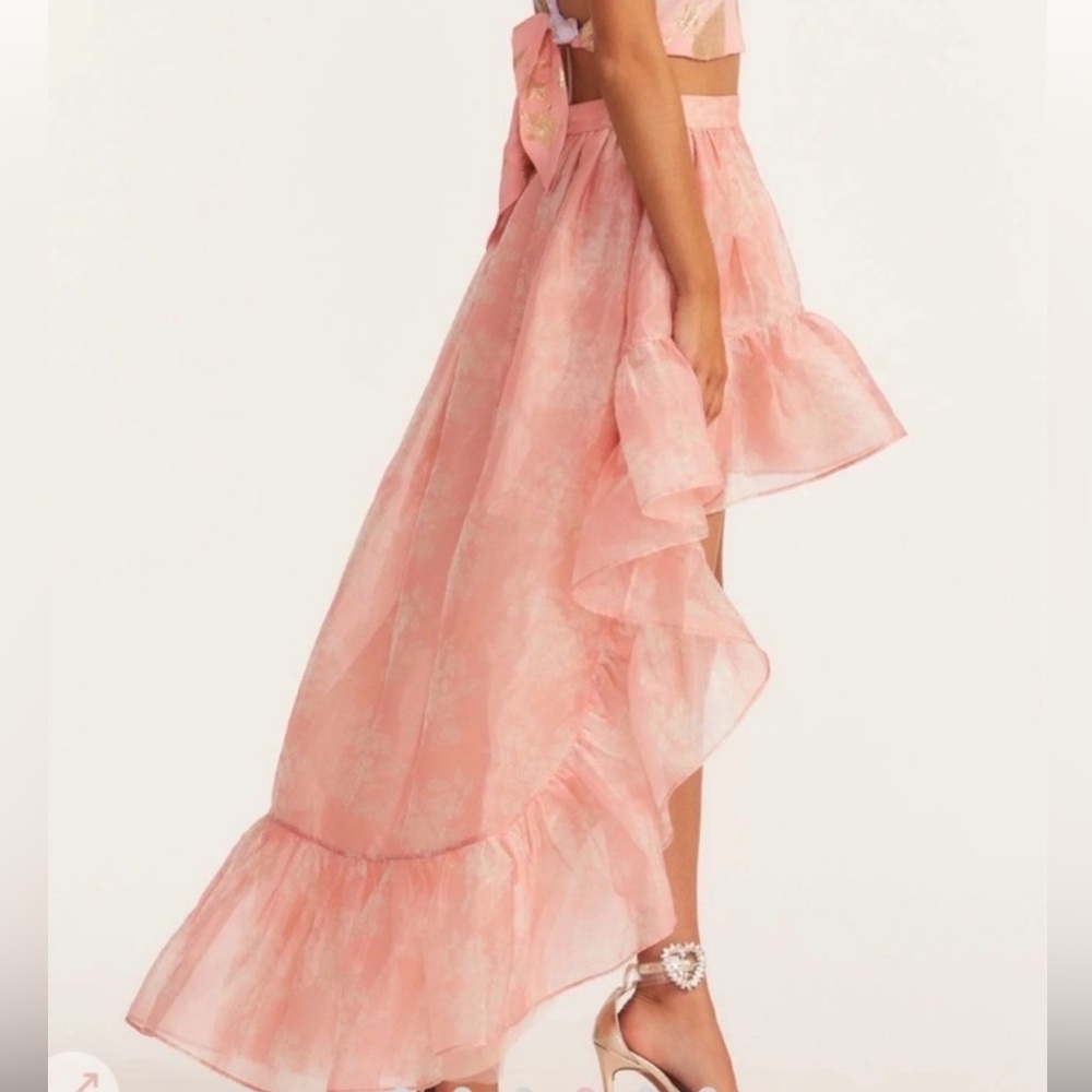LoveShackFancy Blush Pink Ruffled skirt- size 12 - Picture 2 of 7